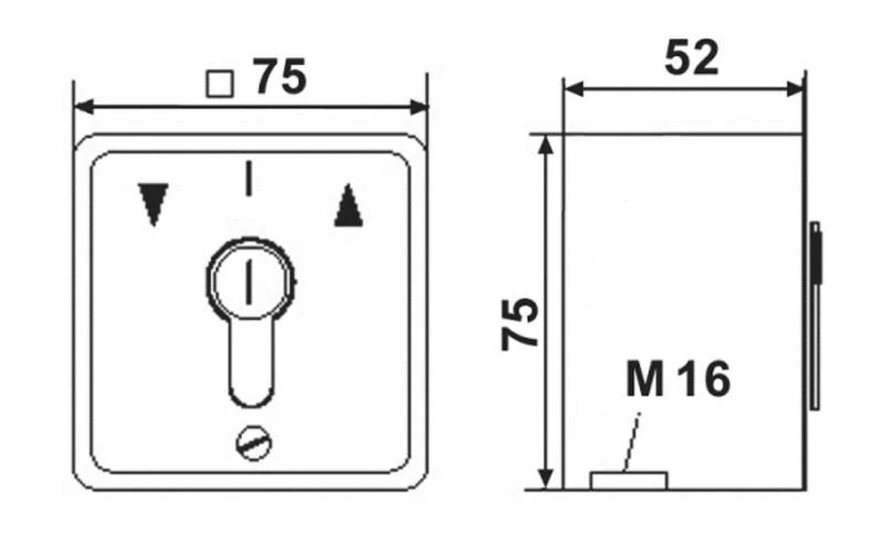 WTS - Standard - Schlüssel-Schalter AB = Tastend / AUF = Rastend, AP ,Wassergeschützt - Schutzart IP 54