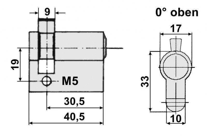 WTS - Standard - Schlüssel-Schalter mit 1 Rast-Kontakt, AP ,Wassergeschützt - Schutzart IP 54