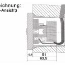 WTS - Einbau/Krallen - Schlüsselschalterm mit 1 Rast-Kontakt, 2-polig AUS/EIN, UP ,Wassergeschützt - Schutzart IP 54