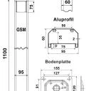 WTS - Alu-Standsäulen mit Universal Schlüssel-Taster / Schalter mit Multifunktions-Schalteinsatz (ES), (Taster voreingestellt).