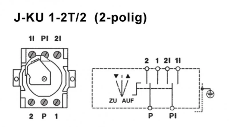 WTS - Einbau/Fronttafel - Schlüsseltaster mit 2 Tast-Kontakt, 2-polig AB/AUF für den Fronttafeleinbau