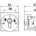 WTS - Einbau/Fronttafel - Schlüsselschalter mit 2 Rast-Kontakten, 2-polig AB/AUF für den Fronttafeleinbau