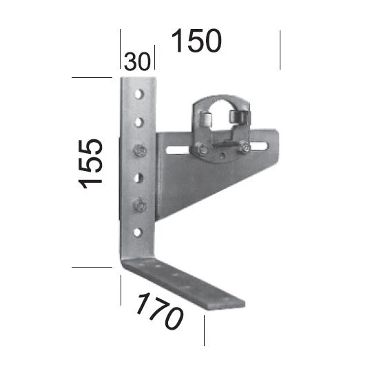 Zwischenlager aus 30 mm Flacheisen, mit 2 Kugellagerschalen, verzinkt , für Kugellager Ø 40 mm