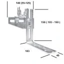 Zwischenlager aus 40 mm Flacheisen, mit 2 Kugellagerschalen, verzinkt , für Kugellager Ø 40 mm