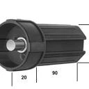 Mini-Walzenkapsel  8 Kant SW 40 110 mm lang, mit Innenzapfen zur Aufnahme von Mini-Arretier- und Gurtscheiben