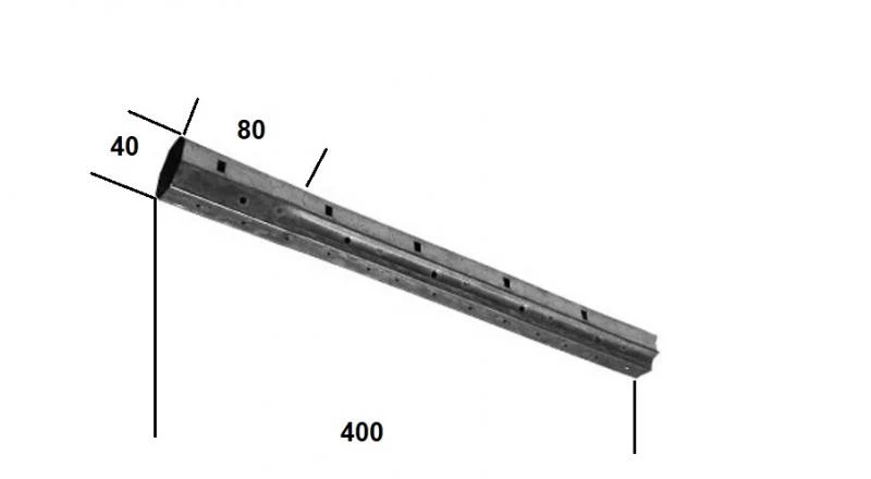 Mini-Teleskopstück  Länge 400 mm für 40 mm 8-kt. Welle