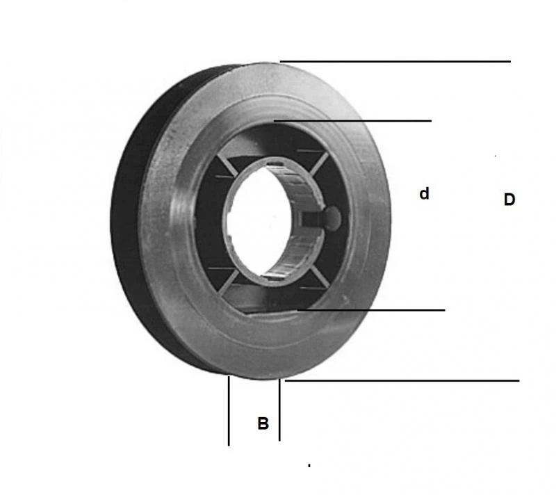 Mini-Gurtscheibe 120mm SW 40,  8-Kant zum Aufstecken auf Walzenkapseln mit runder Aufnahme