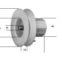 Mini-Gurtscheibe  Ø 115 mm SW 40 mit Walzenkapsel und innenliegendem Stahlzapfen 10mm