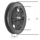 Gurtscheibe steckbar Ø 190 mm SW 60 8-Kant  Kunststoff, mit außenliegendem Stahlzapfen 12 mm