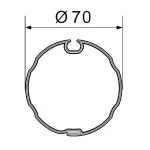 WTS - Adapterset Rundwelle mit Nut AM2-A70R für Rohrantriebe AM2 und AE2 Serie