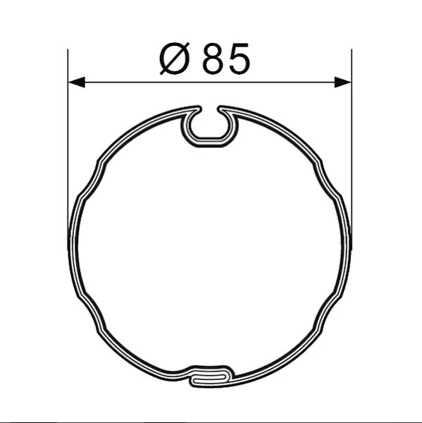 WTS - Adapterset Rundwelle mit Nut AM2-A85R für Rohrantriebe AM2 und AE2 Serie