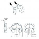 Anschlussteil - Sternadapter mit  Befestigungsmaterial aus Kunststoff - für Becker Rohrmotoren R7 bis R40