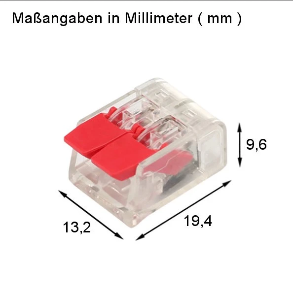 Compact-Verbindungsklemme Serie KLV, 2 Leiter mit 2 Betätigungshebeln/Klemmhebeln