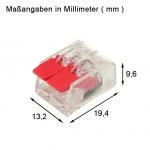 Compact-Verbindungsklemme Serie KLV, 2 Leiter mit 2 Betätigungshebeln/Klemmhebeln