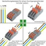 Durchgangsverbinder Serie KLD, 3 Leiter mit 6 Betätigungshebeln/Klemmhebeln