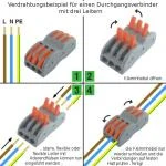 Durchgangsverbinder Serie KLD, 4 Leiter mit 8 Betätigungshebeln/Klemmhebeln