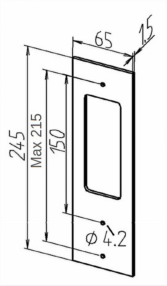 Zusatzdeckplatte fur Einlass Kurbel Gurtwickler für Lochabstand max. 215 mm