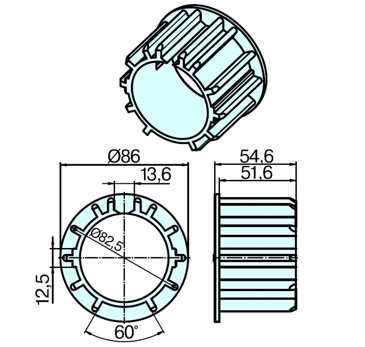 Adapterset für Nutwelle DW85N für Rohrmotoren Becker Baureihe L Serie 