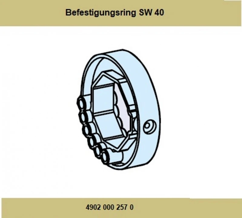 Befestigungsring für Hochschiebesicherung  40er 8 Kantwelle