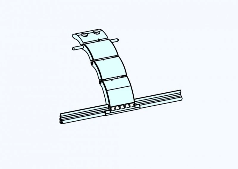 Hochschiebesicherung 3-gliedrig, für Profil 14 mm  Für 60er, und 70er 8-Kant-Welle