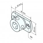 Anschlussteil-P 20-rund inkl. Schrauben, mit Rundzapfen Ø 20 mm für Becker Rohrmotoren  Baureihe P5 - P13