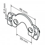 Anschlussteil  Mini-Lasche-P C-plug M6/48 inkl. Schrauben für Becker Rohrantriebe P5 bis P13