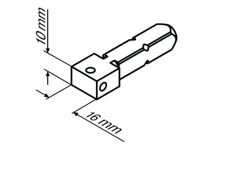 Anschlussteil - Steckzapfen-R 4/16-10 4-Kant, 16 x 10 mm für Becker Rohrmotoren  Baureihe R7 bis R50