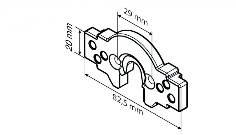 Anschlussteil - B-Lasche-R C-plug inkl. Schrauben für Becker Rohrmotoren  R7 bis R40