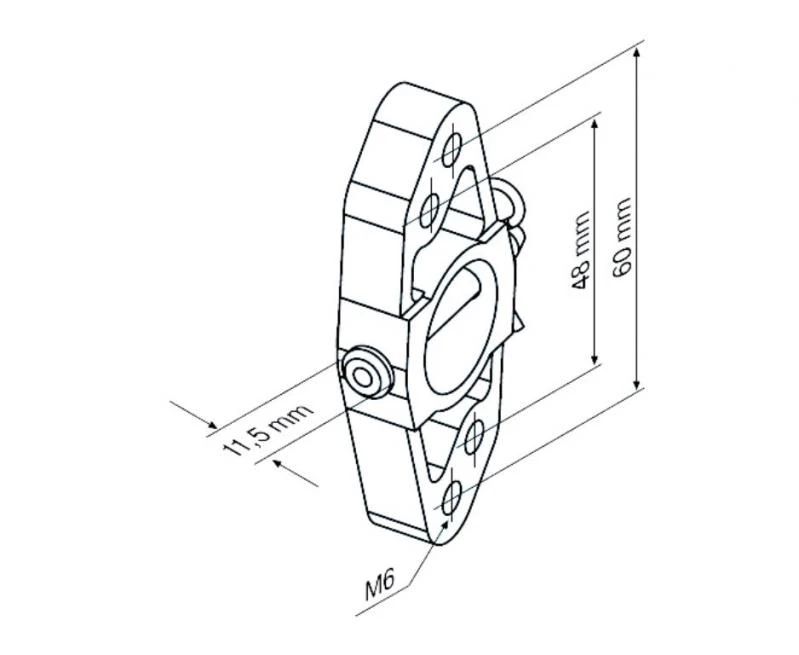 Markisenhalter M6 mit Zentrierrand  für Steckzapfen 3/20 für Becker Rohrmotoren  Baureihe R7 – R50 bis 40Nm