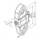 Markisenhalter M8 mit Zentrierrand für Steckzapfen 3/20  für Becker Rohrmotoren  Baureihe  R7 – R50 bis 40Nm