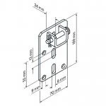 Kombilager-L 3/25 für Steckzapfen 3/25 -  für Rundzapfen Durchmesser 25mm