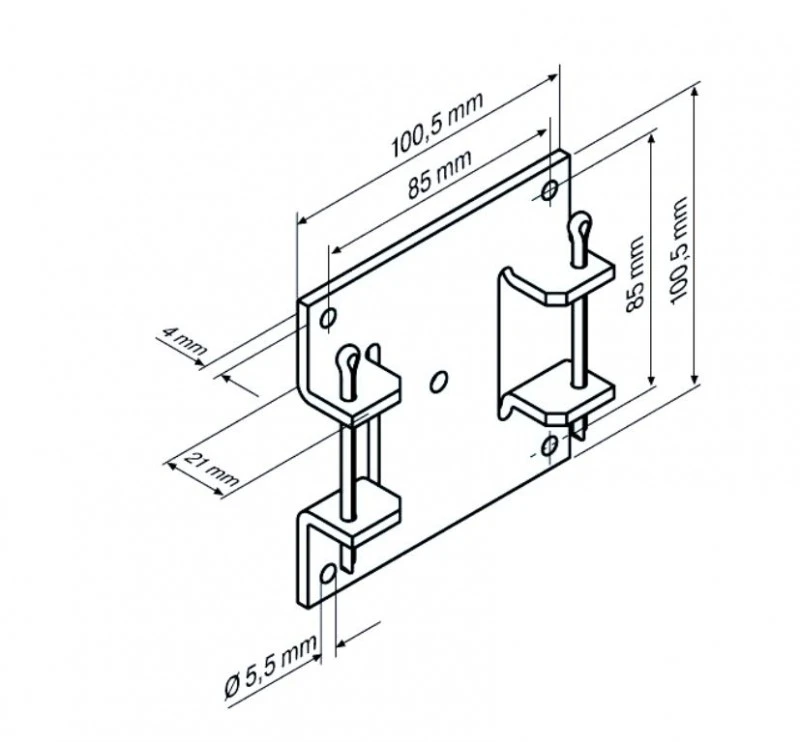 Plattenlager-L für B-Lasche L aus Metal - für Becker Rohrantriebe L44 bis L80 