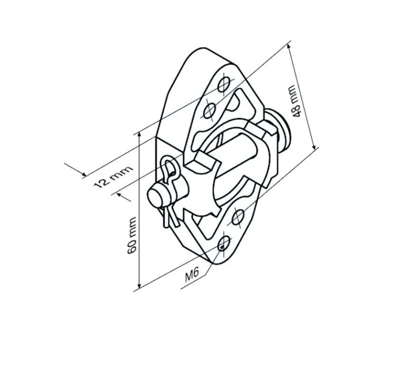  Markisenhalter M6 ohne Zentrierrand aus Metall für Rundsteckzapfen 3/25 bis 80Nm