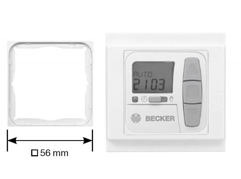 Becker - Centronic Adapterrahmen zu Schalterprogramme mit Zentralplatte = 55x55mm Alpinweiss