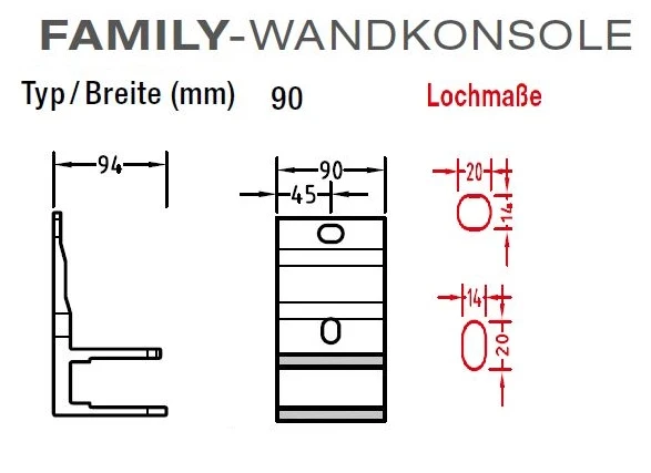 Wandkonsolen für Lewens Family Markise , für Gelenkarmmarkisen