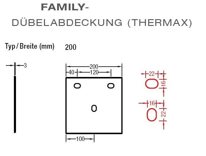 Dübelabdeckung-Thermax für Lewens  FAMILY Markisen