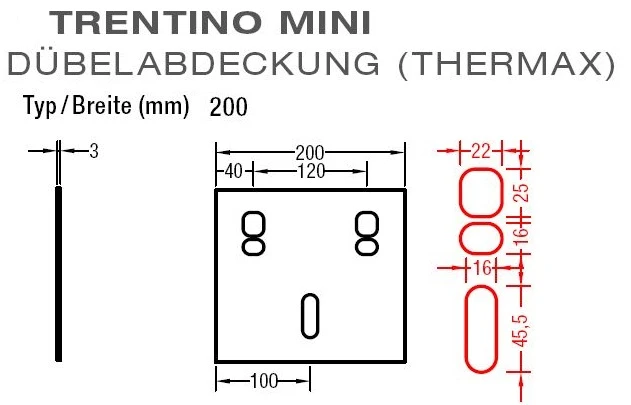 Dübelabdeckung-Thermax für Lewens  Trentino Mini Markise