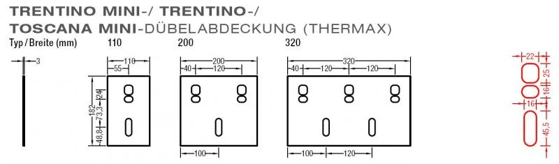 Dübelabdeckung-Thermax für Lewens  Trentino Mini Markise