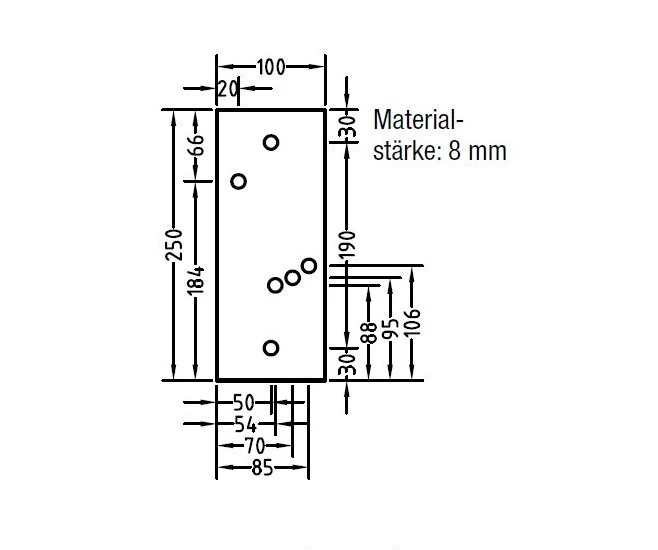 Montageplatte für Dachsparrenhalter Aluminium für Lewens Family Serie