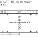 Montageplatten A 300mm und B 500mm für Lewens Markisen für 90er Konsolen