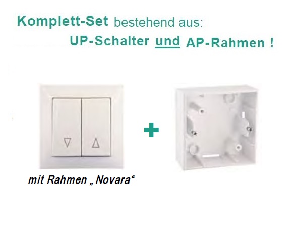 Universal  Doppel-Wipp Jalousieschalter für trockene Räume Auswahl als Taster oder Schalter Novara