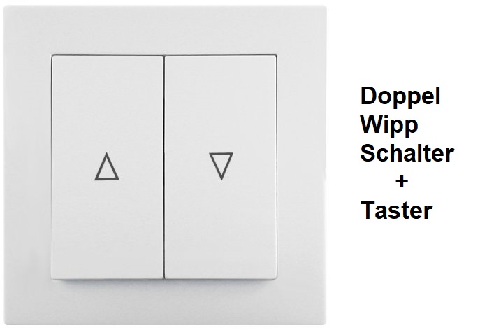 WTS - Doppel-Wipp-Schalter mit Rast / Taster ohne Rast UP mit Rahmen Lenora