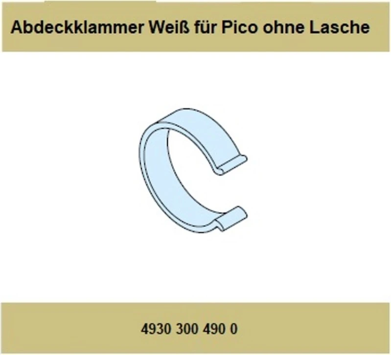 Abdeckklammer Weiß für Rohrmotore Becker Baureihe P(Pico)  P5 - P13  ohne Anschlusslasche