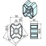 Adapter-Set  B75 für Sechskantwelle für Rohrmotore Becker Baureihe L