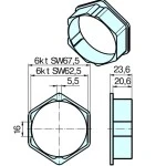 Adapter-Set  B75 für Sechskantwelle für Rohrmotore Becker Baureihe L