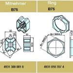 Adapter-Set  B75 für Sechskantwelle für Rohrmotore Becker Baureihe L