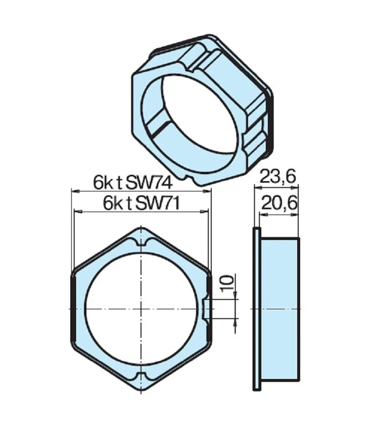 Adapter-Set  B85 für Sechskantwelle für Rohrmotore Becker Baureihe L