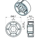 Adapter für Rundrohr 50 x 1.5 , für Rohrmotoren Becker Baureihe R Serie