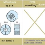 Adapter für Rundrohr 63 x 1.5 , für Rohrmotoren Becker Baureihe L  Serie