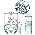 Adapterset  M40 Drive Wheel Universal für Nutwelle,für Rohrmotoren Becker Baureihe P Serie